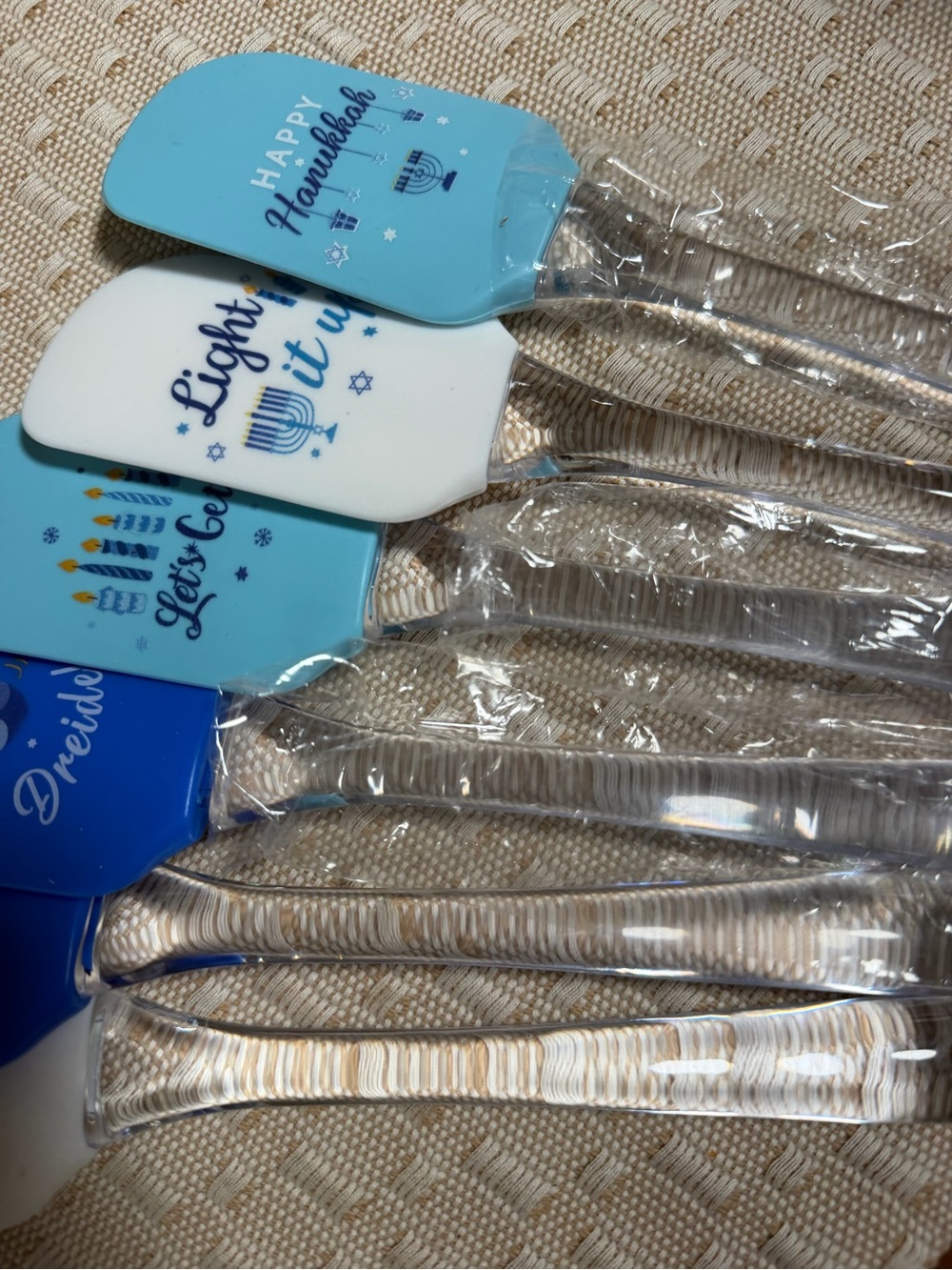 Hanukkah Silicone Spatula Set - Blue & White Festive Designs